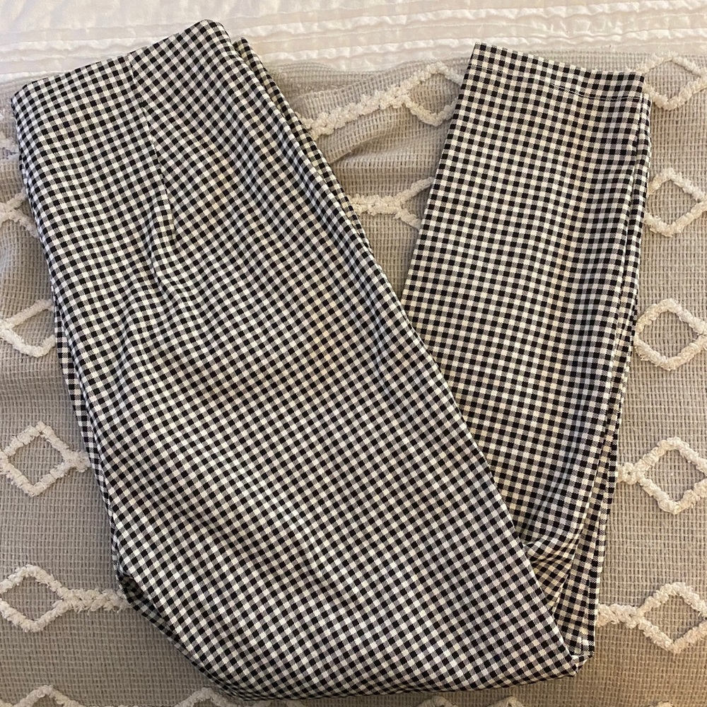High waisted gingham pants